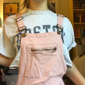 PINK DENIM OVERALLS